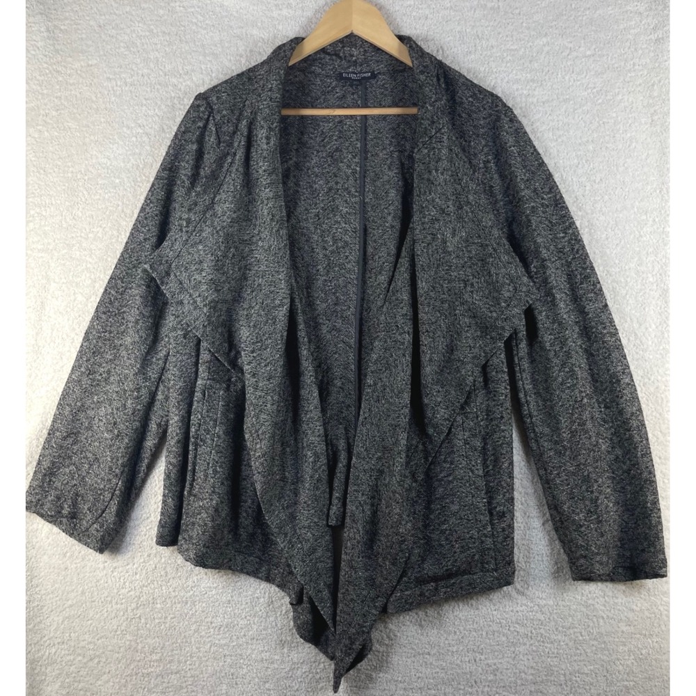 eileen fisher distorted cotton herringbone cascading jacket 2X lagenlook 2017